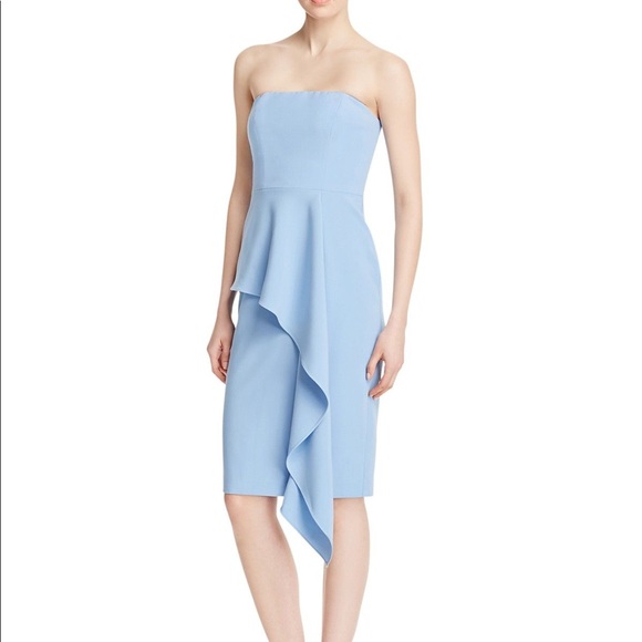 Black Halo Dresses & Skirts - Black Halo Blue Blythe Ruffle Strapless Dress 4